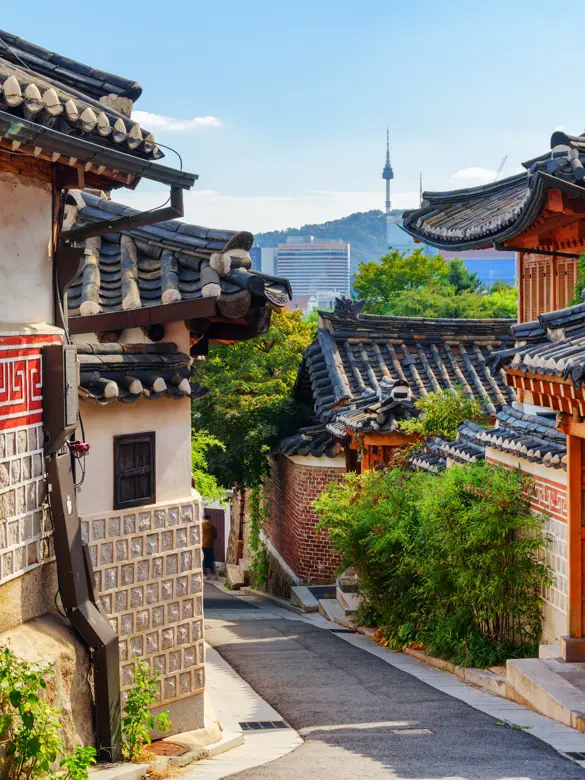 Bukchon Hanok Village i Seoul i Sydkorea