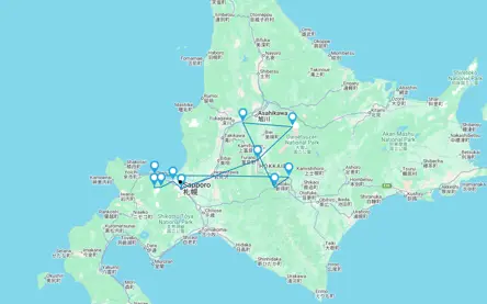 Sky to sea powder tour på Hokkaido i Japan