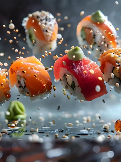 Sushi rolls presentation