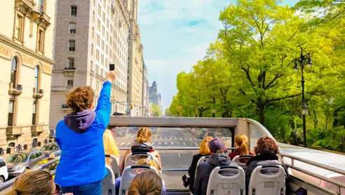 Hop-on hop-off busser i New York, Los Angeles, Las Vegas og San Francisco