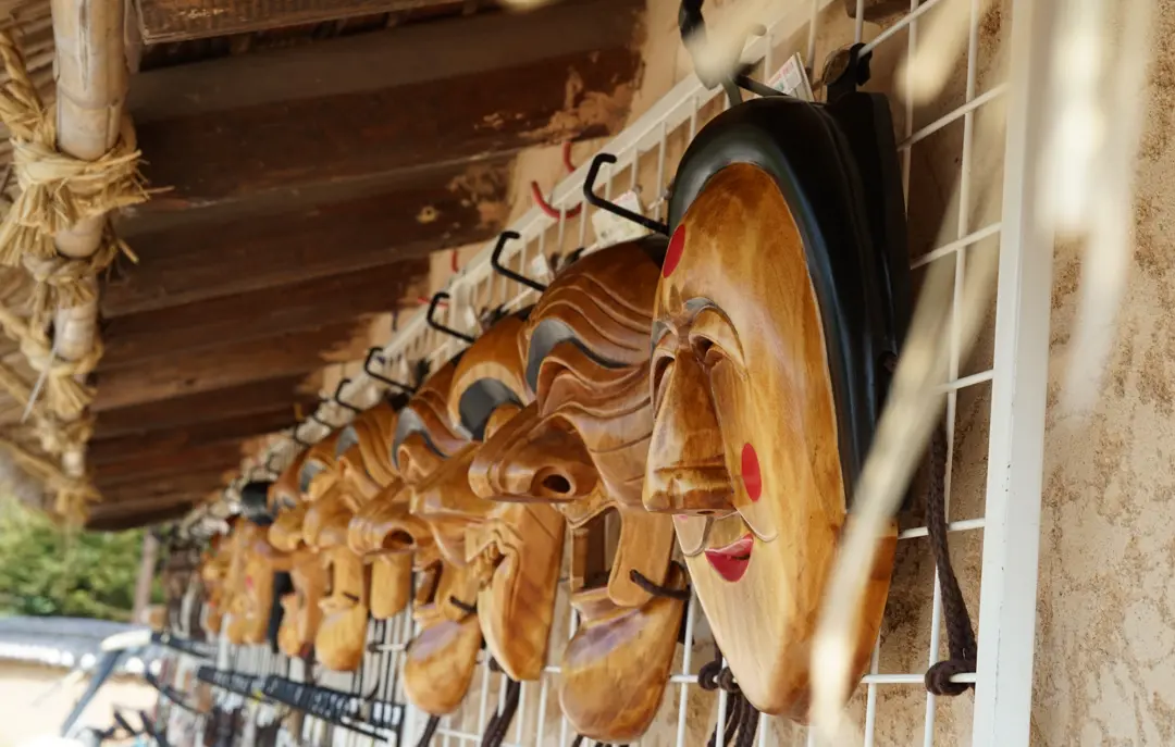 Traditionalle masker i Andong i Sydkorea