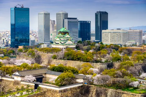 Osaka Castle downtown Japan