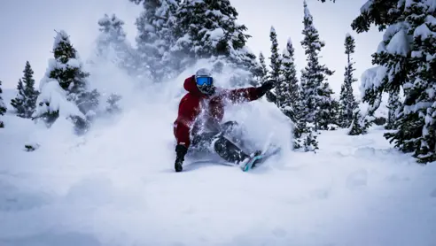 Snowboarder i Banff, Canada