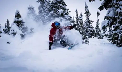 Snowboarder i Banff, Canada