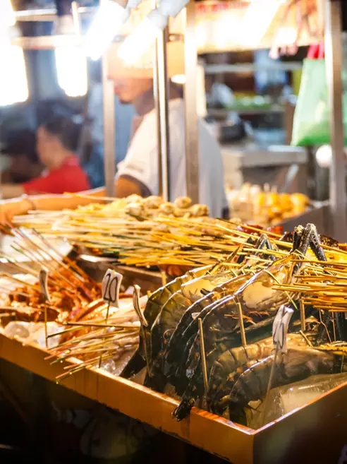 Jalan Alor - street food i Kuala Lumpur, Malaysia