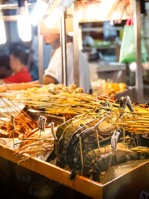 Jalan Alor - street food i Kuala Lumpur, Malaysia