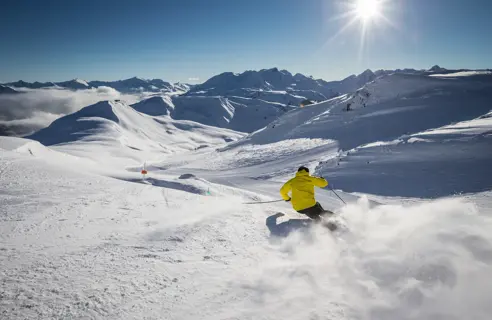 Skiløber i Whistler spejlvendt