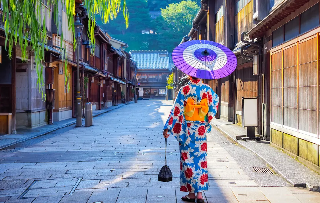 Higashi Chaya district of Kanazawa i Japan