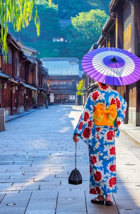 Higashi Chaya district of Kanazawa i Japan