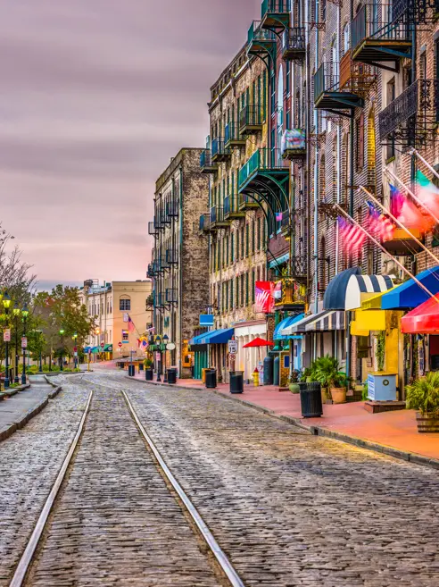 River Street i Savannah, Georgia, USA