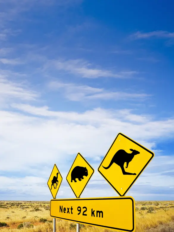 Australien Road Sign
