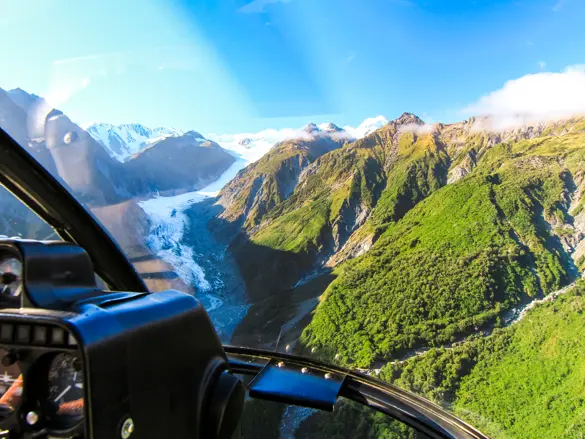 Franz Josef-gletsjer i New Zealand i helikopter