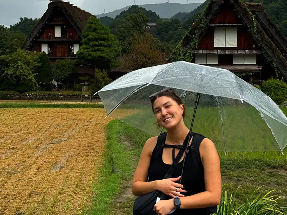 Emilie i Kanazawa i Japan
