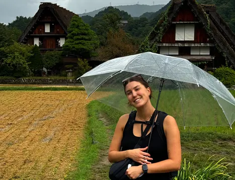 Emilie i Kanazawa i Japan