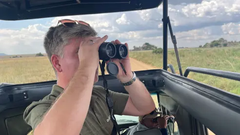 Rasmus fra DanExplore på safari i Tanzania