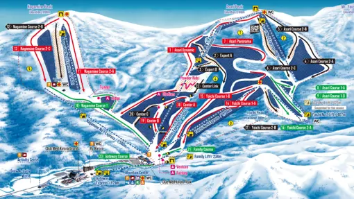 Kiroro piste kort Japan