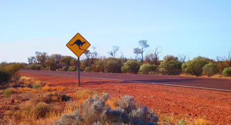 Vejskilt i Australien - kør-selv med DanExplore