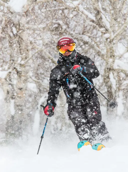 Powder ski på Hokkaido i Japan