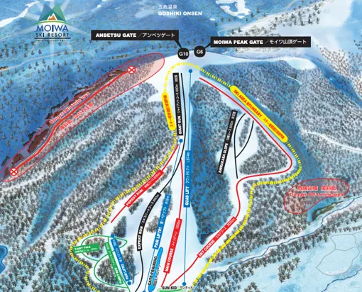 Moiwa Piste Kort Japan skirejse