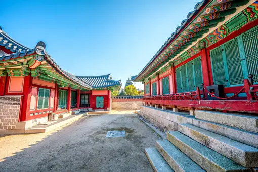 Gyeongbokgung paladset i Seoul i Sydkorea