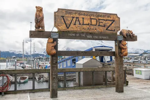 Havnen i Valdez i Alaska, USA
