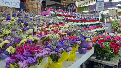 Pak Khlong Talat blomstermarked i Bangkok