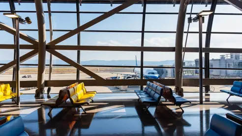 En lufthavnsterminal et sted i verden