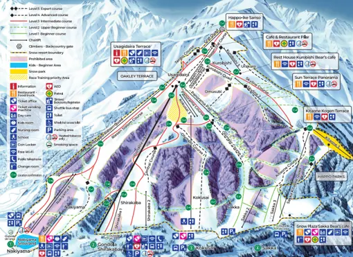 Pistekort over Happo One Hakuba