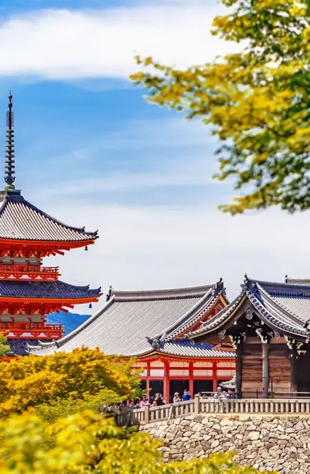 Kiyomizu Dera tempel i Kyoto Japan