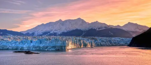 Rejseplan Alaska Hubbard Glacier Sunset