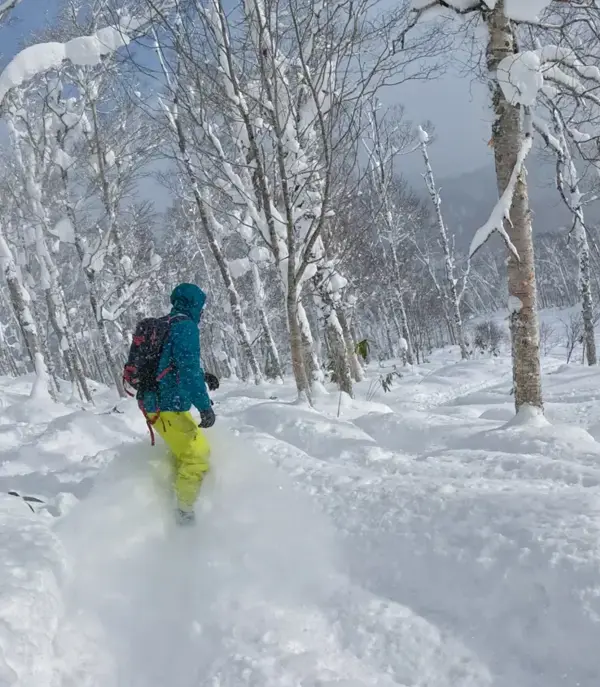 Snowboard på Hokkaido i Japan