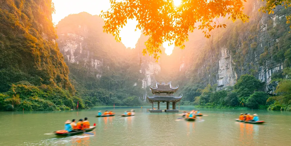 Smuk natur i Tam Coc i Vietnam