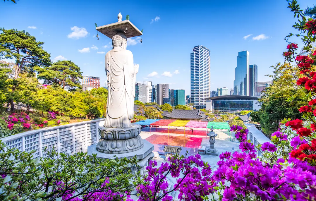 Bongeunsa templet i Seoul, Sydkorea