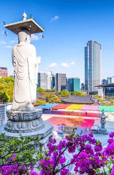 Bongeunsa templet i Seoul, Sydkorea