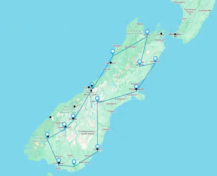Sydøen i New Zealand i autocamper