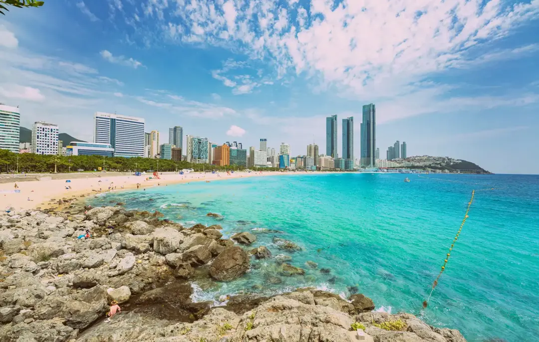 Haeundae Beach i Busan i Sydkorea