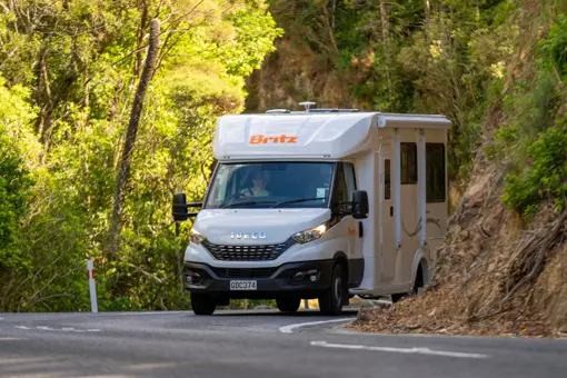 Britz Discovery-autocamper i New Zealand