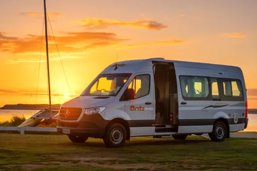 Britz Venturer-autocamper i New Zealand