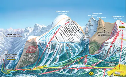 Pistekort Sunshine Village Canada 2025
